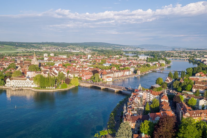 Konstanz on Lake Constance, seen from above